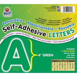 Pacon Green Self-Adhesive Removable Letters, 4"