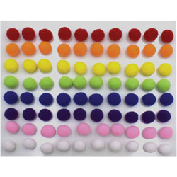 Pacon Pom Pons, 1-1/2 inWx9-1/4 inLx11-3/4 inH, 240/PK, Assorted