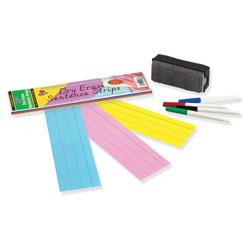 Pacon Dry Erase Sentence Strips, 12 x 3, Assorted, 20 per Pack (PAC5188)