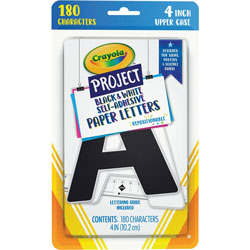 Pacon Self-adhesive Paper Letters - Self-adhesive - 4 in Height - Black/White - Paper