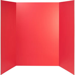 Pacon 140 lb. Watercolor Single Wall Presentation Board, 48 in Height x 36 in Width, Red Surface, Tri-fold, Corrugated, Recyclable, Single Ply, 24/Carton