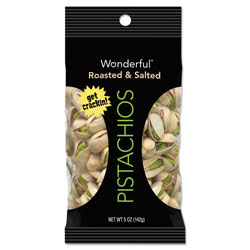 Paramount Wonderful Pistachios, Roasted and Salted, 1 oz Pack, 12/Box