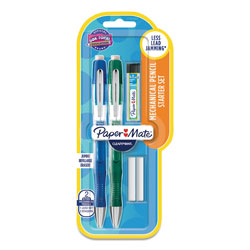 Papermate® Clearpoint Elite Mechanical Pencils, 0.7 mm, HB (#2), Black Lead, Blue and Green Barrels, 2/Pack