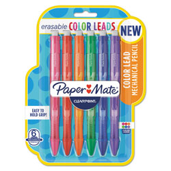 Papermate® Clearpoint Color Mechanical Pencils, 0.7 mm, Assorted Lead/Barrel Colors, 6/Pack