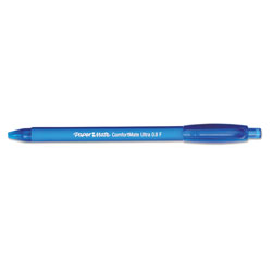 Papermate® ComfortMate Ultra Retractable Ballpoint Pen, 0.8mm, Blue Ink/Barrel, Dozen (PAP6360187)