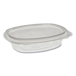 Pactiv EarthChoice PET Hinged Lid Deli Container, 4.92 x 5.87 x 1.32, 8 oz, 1-Compartment, Clear, 200/Carton