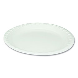 Pactiv Unlaminated Foam Dinnerware, Plate, 10.25 in Diameter, White, 540/Carton