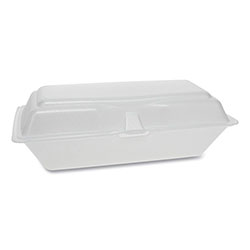 Pactiv Foam Hinged Lid Containers, Single Tab Lock Hoagie, 9.75 x 5 x 3.25, 1-Compartment, White, 560/Carton