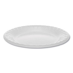 Pactiv Laminated Foam Dinnerware, Plate, 6 in Diameter, White, 1,000/Carton