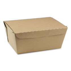 Pactiv EarthChoice OneBox Paper Box, 66 oz, 6.5 x 4.5 x 3.25, Kraft, 160/Carton