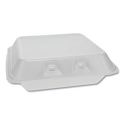 Pactiv SmartLock Foam Hinged Containers, Small, 7.5 x 8 x 2.63, 1-Compartment, White, 150/Carton