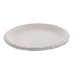 Pactiv EarthChoice Compostable Fiber-Blend Bagasse Dinnerware, Plate, 9 in Diameter, Natural, 500/Carton