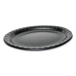 Pactiv Laminated Foam Dinnerware, Platter, Oval, 11.5 x 8.5, Black, 500/Carton