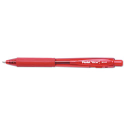 Pentel WOW! Retractable Ballpoint Pen, Medium 1 mm, Red Ink/Barrel, Dozen