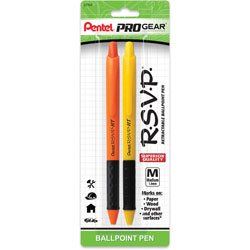 Pentel PROGear R.S.V.P. 1.0mm Retractable Pen, 1 mm Pen Point Size, Refillable, Retractable, 2/Pack