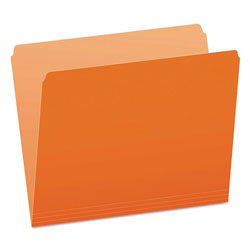 Pendaflex Colored File Folders, Straight Tab, Letter Size, Orange/Light Orange, 100/Box (ESS152ORA)