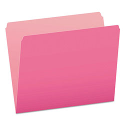 Pendaflex Colored File Folders, Straight Tab, Letter Size, Pink/Light Pink, 100/Box (ESS152PIN)