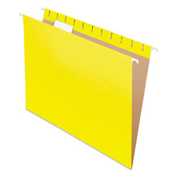 Pendaflex Colored Hanging Folders, Letter Size, 1/5-Cut Tab, Yellow, 25/Box (ESS81606)