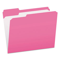 Pendaflex Double-Ply Reinforced Top Tab Colored File Folders, 1/3-Cut Tabs, Letter Size, Pink, 100/Box (ESSR15213PIN)