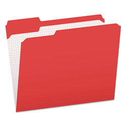Pendaflex Double-Ply Reinforced Top Tab Colored File Folders, 1/3-Cut Tabs, Letter Size, Red, 100/Box (ESSR15213RED)