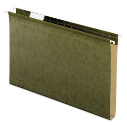 Pendaflex Extra Capacity Reinforced Hanging File Folders with Box Bottom, Legal Size, 1/5-Cut Tab, Standard Green, 25/Box (ESS4153X1)