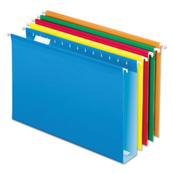 Pendaflex Extra Capacity Reinforced Hanging File Folders with Box Bottom, Legal Size, 1/5-Cut Tab, Assorted, 25/Box (ESS4153X2ASST)