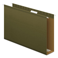 Pendaflex Extra Capacity Reinforced Hanging File Folders with Box Bottom, Legal Size, 1/5-Cut Tab, Standard Green, 25/Box (ESS4153X3)