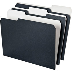 Pendaflex File Folder, Recycled, 9-1/2 in x 11-3/4 in, 1/3 Cut Tab, 50/PK, BK/WE