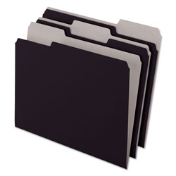 Pendaflex Interior File Folders, 1/3-Cut Tabs, Letter Size, Black/Gray, 100/Box (ESS421013BLA)