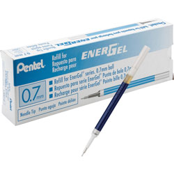 Pentel Gel Pen Refills for EnerGel, 0.7mm, Needle Tip, 12/BX, BE Ink