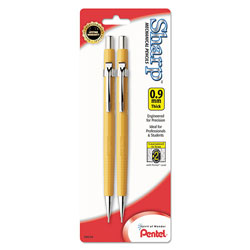 Pentel Sharp Mechanical Pencil, 0.9 mm, HB (#2.5), Black Lead, Yellow Barrel, 2/Pack