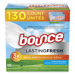 Bounce Fabric Softener Sheets, Outdoor Fresh and Clean, 130 Sheets/Box, 3 Boxes/Carton