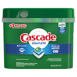Cascade ActionPacs, Fresh Scent, 22.5 oz Tub, 43/Tub, 6 Tubs/Carton