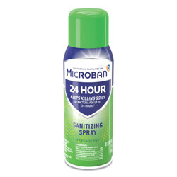 Microban 24-Hour Disinfectant Sanitizing Spray, Fresh Scent, 12.5 oz Aerosol Spray, 6/Carton