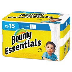 Bounty Essentials Select A Size Paper Towels, White, 12 Rolls, 78 Sheets Per Roll, 936 Sheets Total