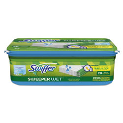 Swiffer Wet Mop Refill Cloths, Open Window, White, 8 in x 10 in, Fresh Scent, 28 Per Tub, 6/Case, 168 Cloths Total