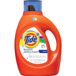Tide Plus Bleach Liquid Detergent, Liquid, 92 fl oz (2.9 quart), Bottle