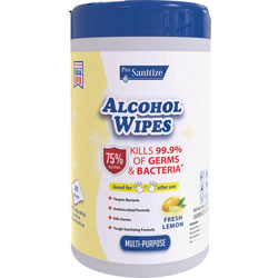 Pro Sanitize Multi-Purpose Alcohol Hand Wipes - Wipe - Lemon Scent - 80 - 1 / Each - White