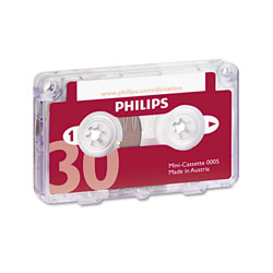 Philips Speech Processing Audio & Dictation Mini Cassette, 30 Minutes (15 x 2), 10/Pack (PSPLFH000560-CS)