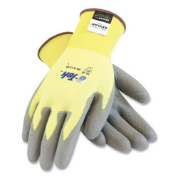 PIP G-Tek KEV Cut-Resistant Seamless-Knit Gloves, Medium (Size 8), Yellow/Gray, 12 Pairs