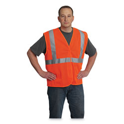 PIP ANSI Class 2 Hook and Loop Safety Vest, X-Large, Hi-Viz Orange