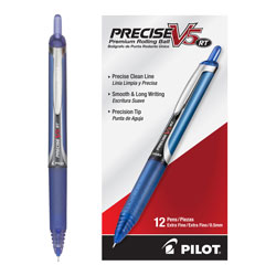 Pilot Precise V5RT Retractable Roller Ball Pen, 0.5mm, Blue Ink/Barrel