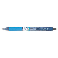 Pilot B2P Bottle-2-Pen Retractable Ballpoint Pen, 1mm, Blue Ink, Translucent Blue Barrel, Dozen