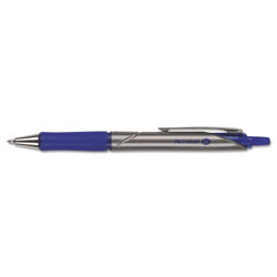 Pilot Acroball Pro Retractable Ballpoint Pen, 1mm, Blue Ink, Silver Barrel, Dozen