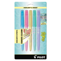 Pilot FriXion Light Pastel Collection Erasable Highlighters, Chisel Tip, Assorted Colors, 5/Pack