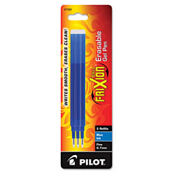 Pilot Refill for Pilot FriXion Erasable, FriXion Ball, FriXion Clicker and FriXion LX Gel Ink Pens, Fine Point, Blue Ink, 3/Pack