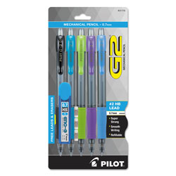 Pilot G2 Mechanical Pencil, 0.7 mm, HB (#2.5), Black Lead, Assorted Barrel Colors, 5/Pack