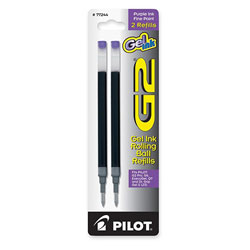 Pilot Refill for G2 Gel, Dr. Grip Gel/Ltd, ExecuGel G6, Q7, Fine, Purple, 2/Pack