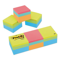 Post-it® Mini Cubes, 1.88" x 1.88", Green Wave and Orange Wave Collections, 400 Sheets/Cube, 3 Cubes/Pack