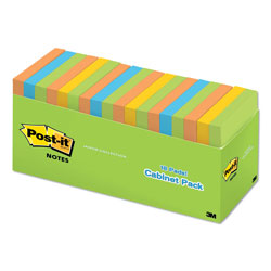 Post-it® Original Pads in Floral Fantasy Collection Colors, Cabinet Pack, 3" x 3", 100 Sheets/Pad, 18 Pads/Pack (MMM65418BRCP)